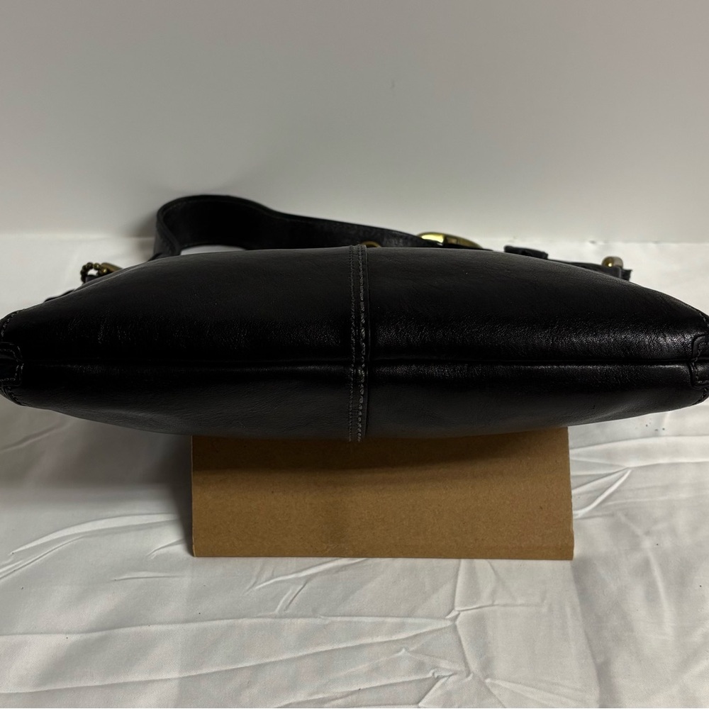 Vintage Coach black leather Bleeker style shoulder bag - Picture 3 of 10
